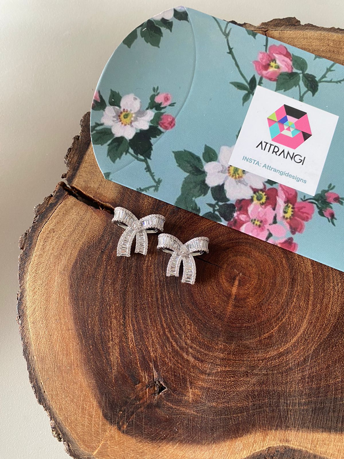 Princess Bow Baguette Diamond Daily Wear Earring