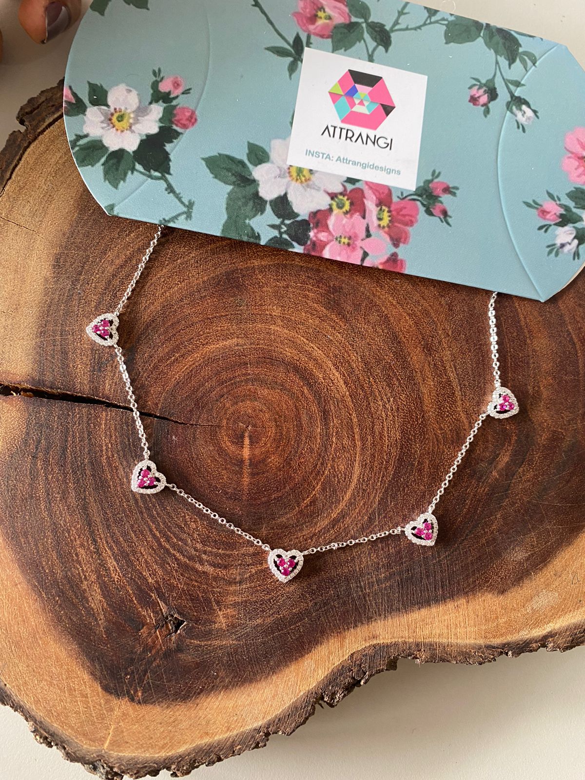 Sweetheart Daily Wear Coloured Diamond Necklace