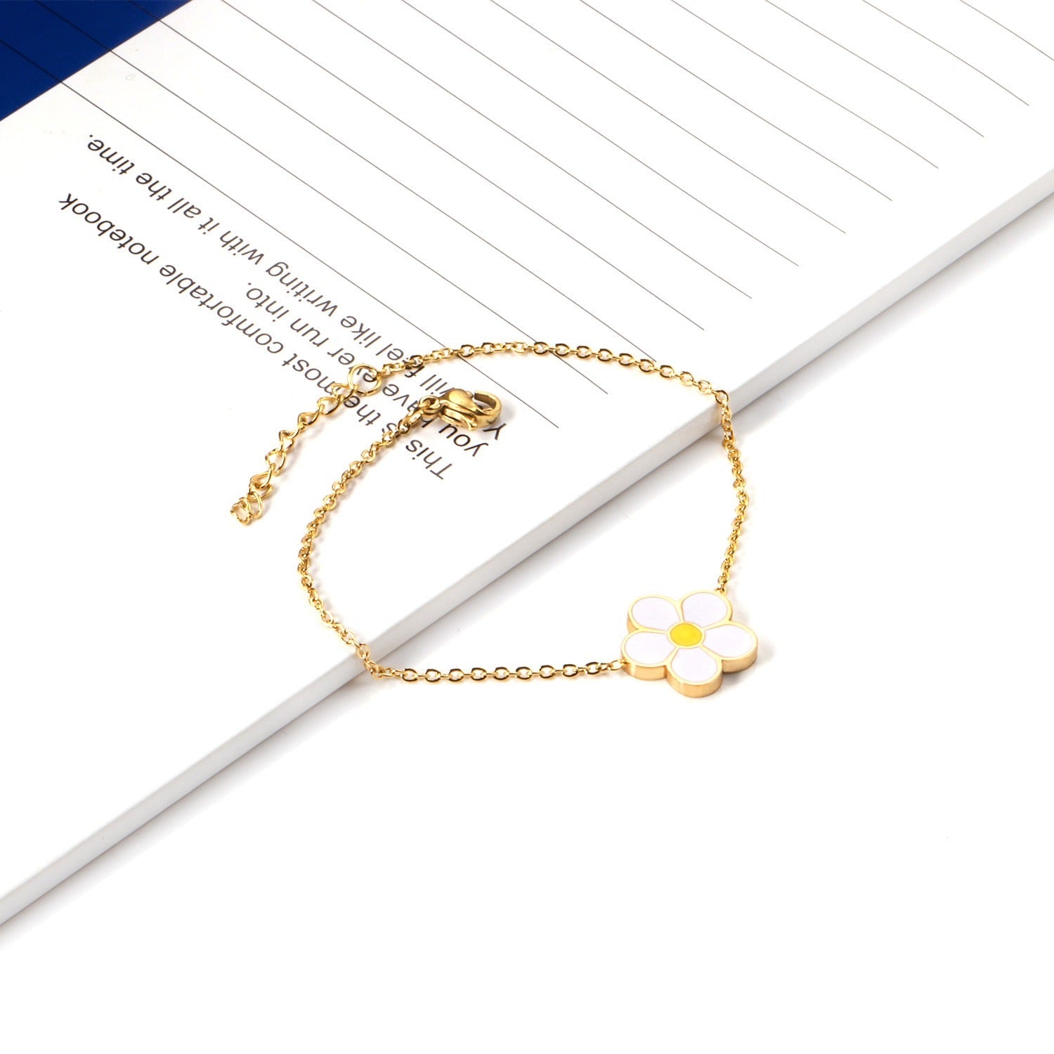 White FLower 18K Gold Plated Children's Bracelet - Twisty Locks  - Kids and Women Hair Accessories, Fashion Clothing and Jewellery India