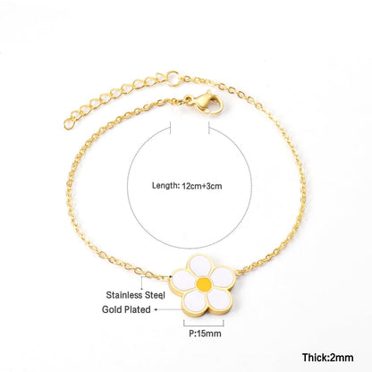 White FLower 18K Gold Plated Children's Bracelet - Twisty Locks  - Kids and Women Hair Accessories, Fashion Clothing and Jewellery India