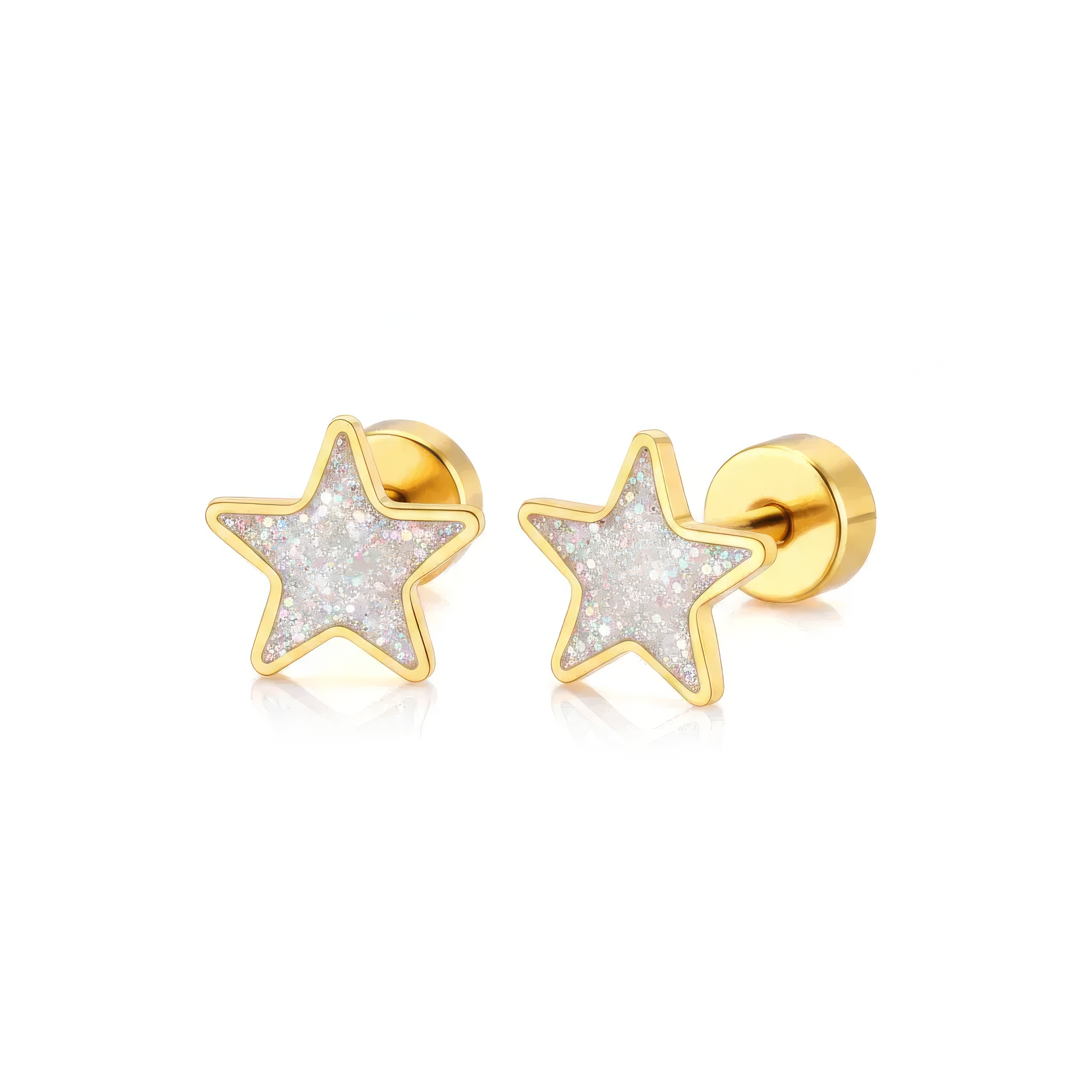 White Star 18K Gold Plated Children's Earrings - Twisty Locks  - Kids and Women Hair Accessories, Fashion Clothing and Jewellery India