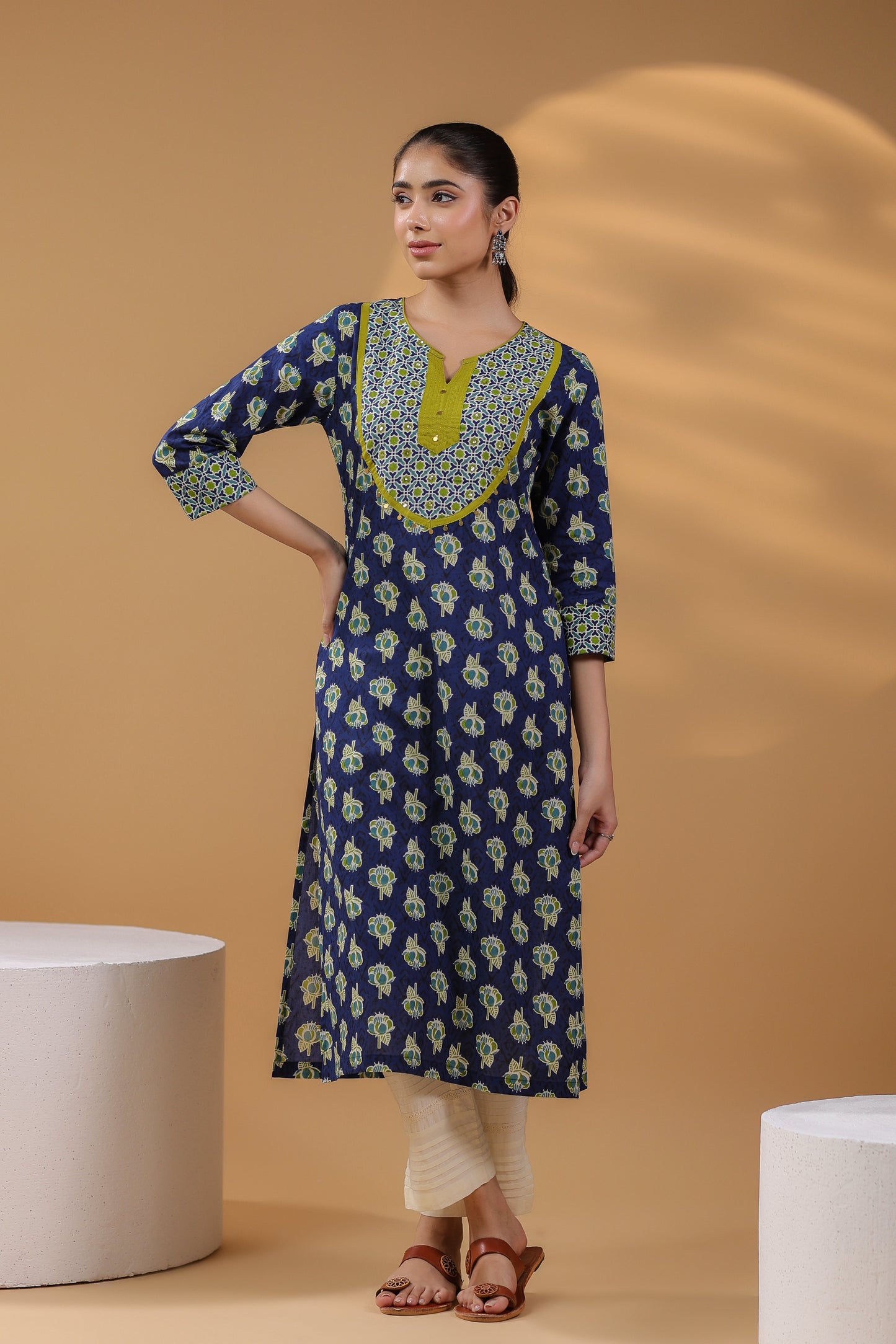 Women Ethnic Motif Cotton Kurta