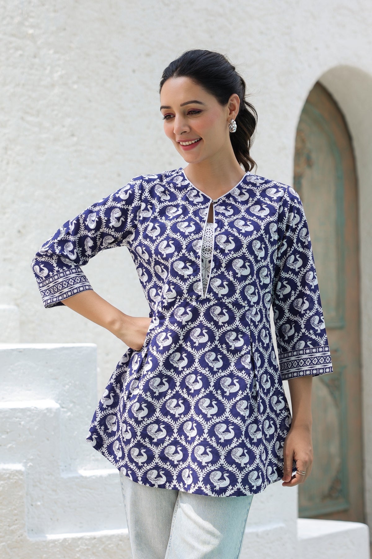 Women Ethnic Print Cotton Kurti