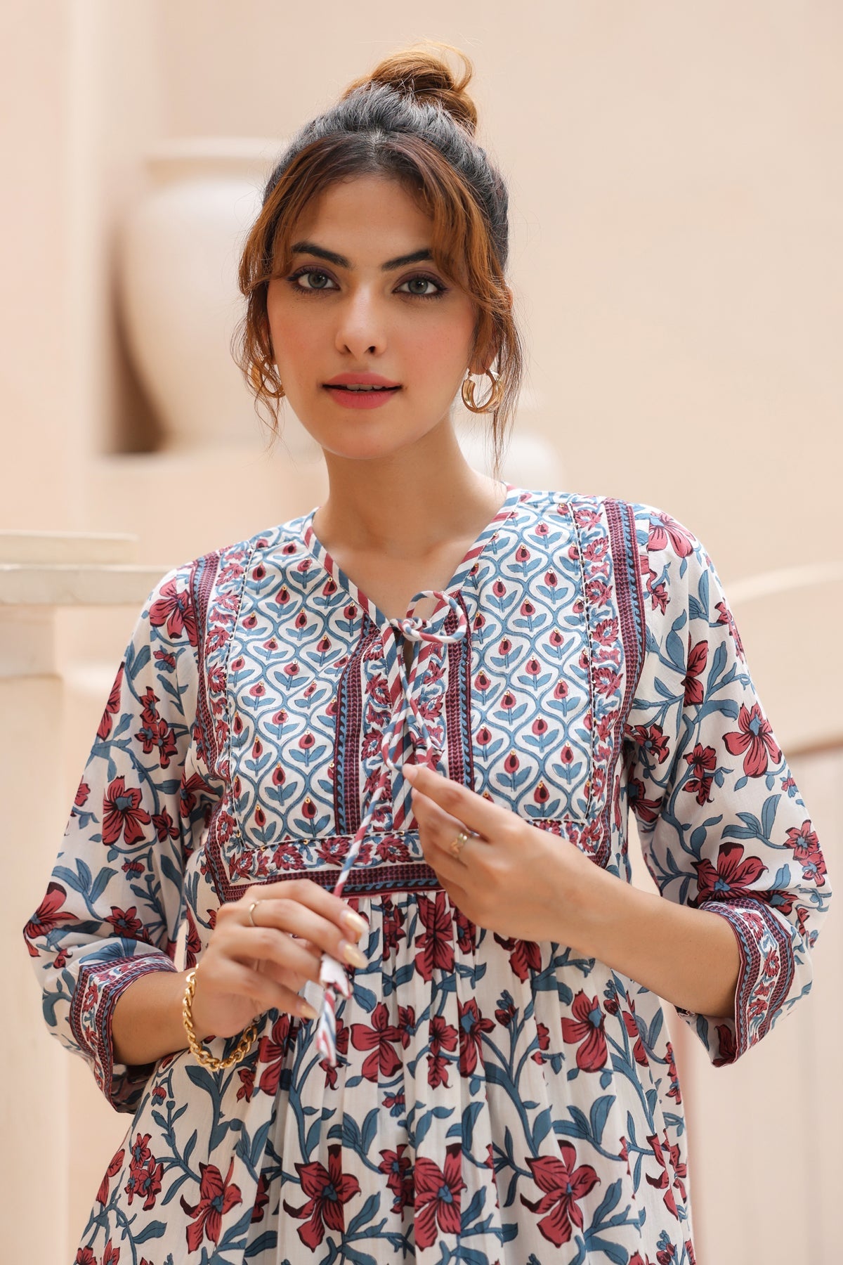 Women Printed Empire Waist Top