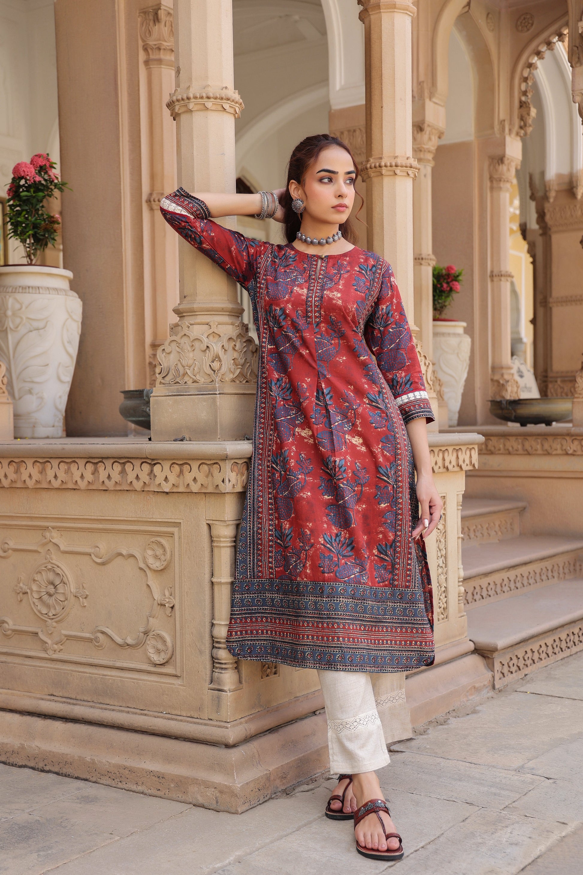 Women designer floral kurta