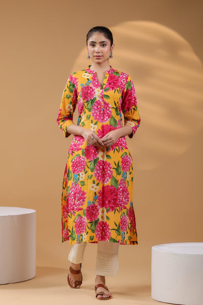 Women floral handloom kurta