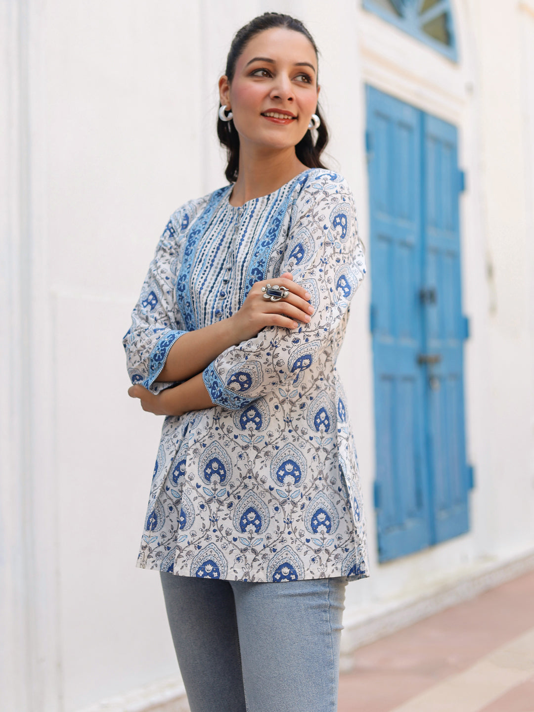 Women’s Blue Cotton Top