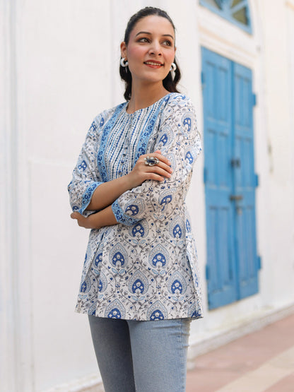 Women’s Blue Cotton Top
