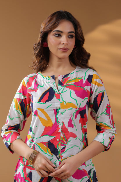 Women’s Cotton Floral Print Top