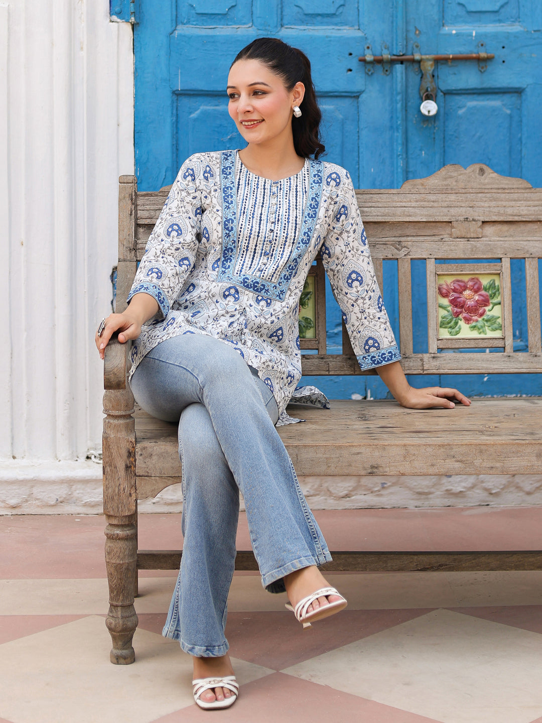Women’s Ethnic Blue Top