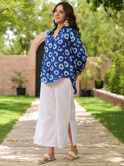 Women satin casual button-down shirt