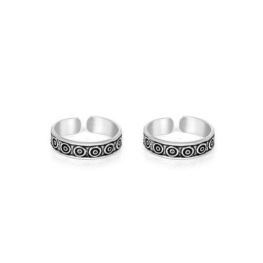 Oxidized Dot Toe Ring