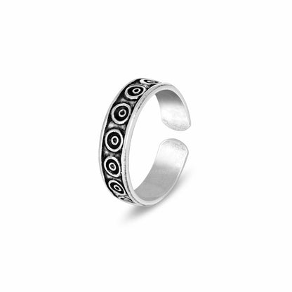 Oxidized Dot Toe Ring
