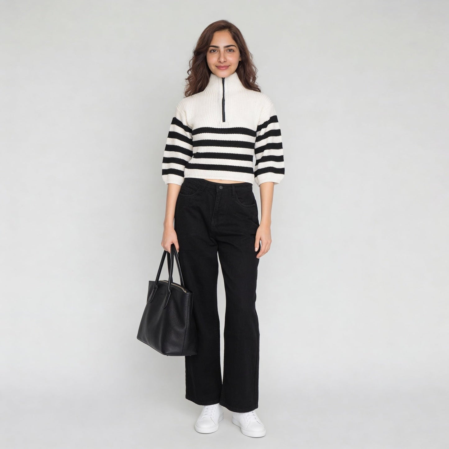 Acrylic Striped Full Sleeve Top