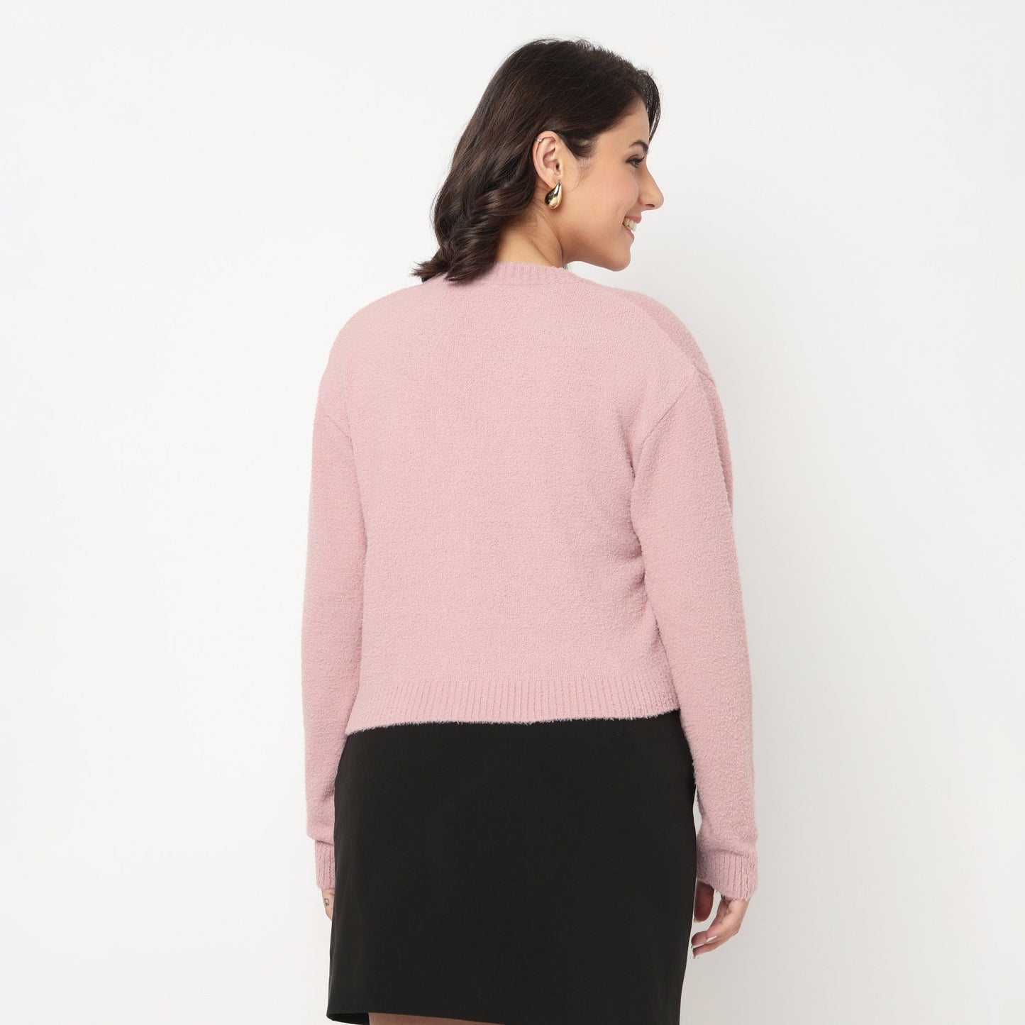 V-Neck Flat Knit Top