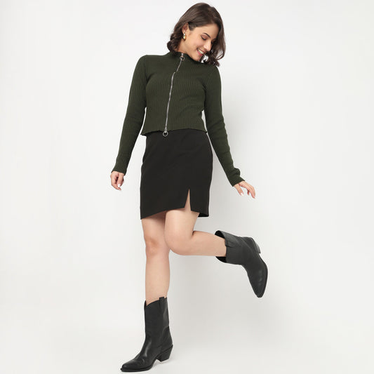 Full Sleeve Flat Knit Top
