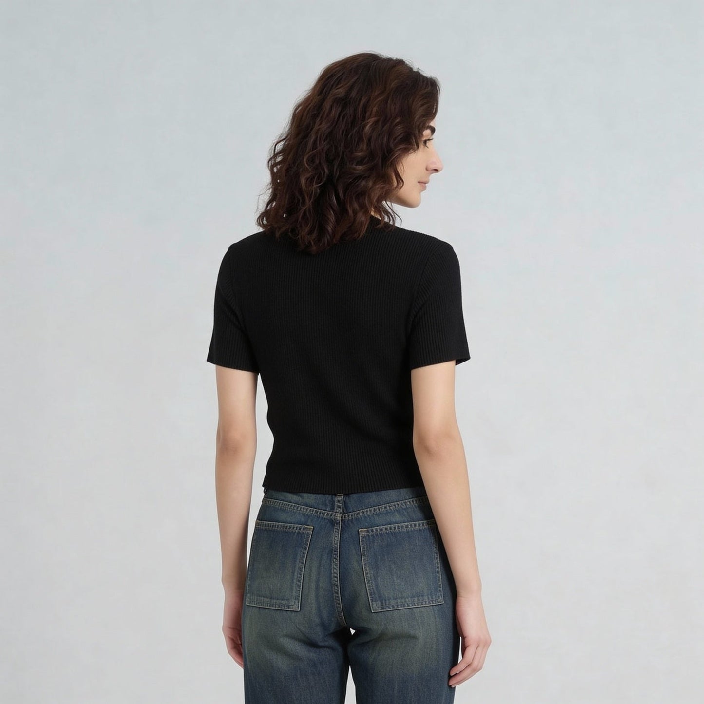 Solid Flat Knit Top