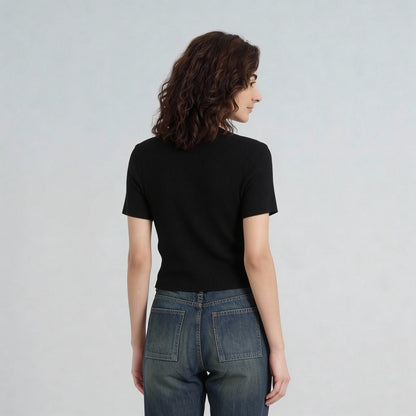 Solid Flat Knit Top