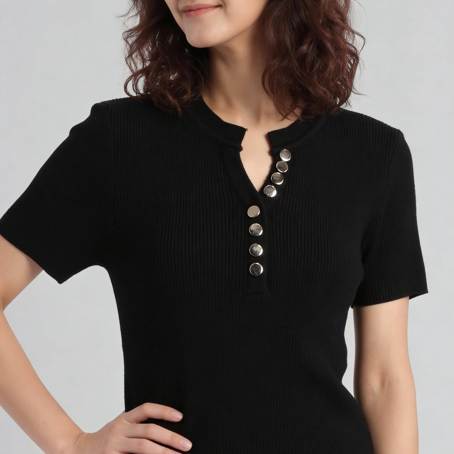 Solid Flat Knit Top