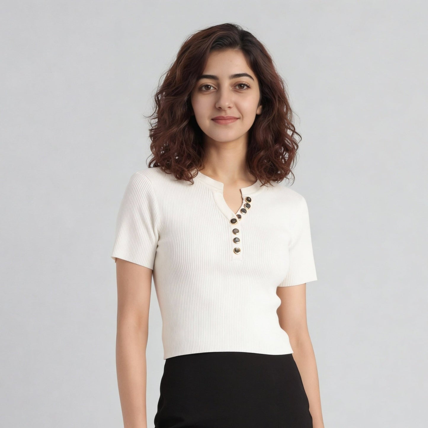 Solid Flat Knit Top