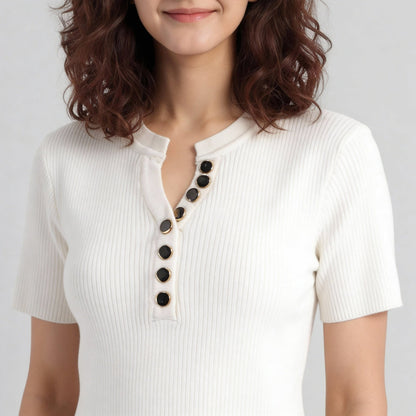Solid Flat Knit Top
