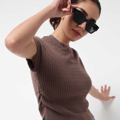Solid Flat Knit Top
