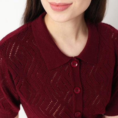 Chevron Pattern Flatknit Top