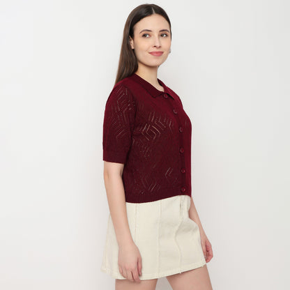Chevron Pattern Flatknit Top