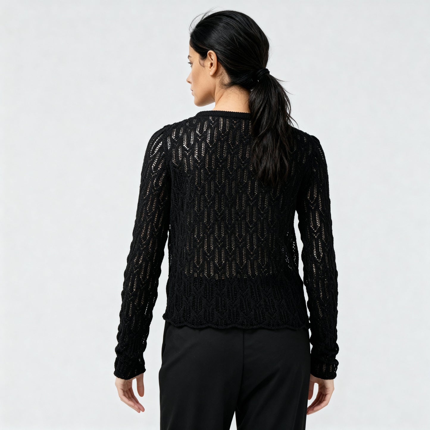 Lace Cotton Flat Knit Top