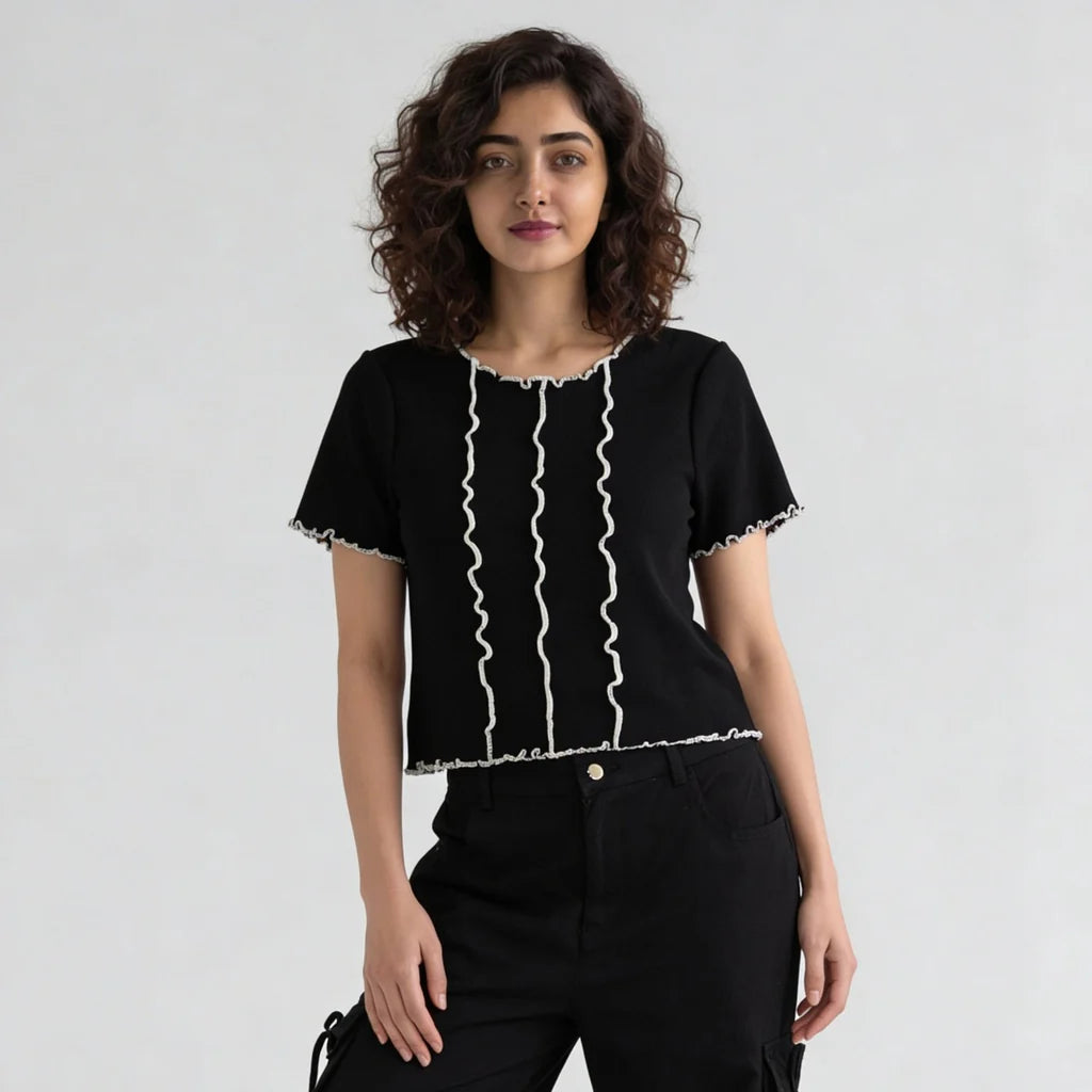 Solid Flatknit Crop Top