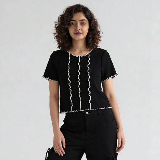 Solid Flatknit Crop Top