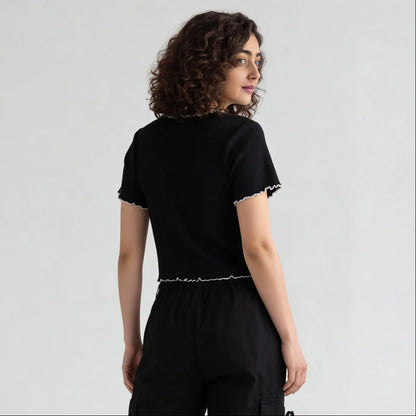Solid Flatknit Crop Top