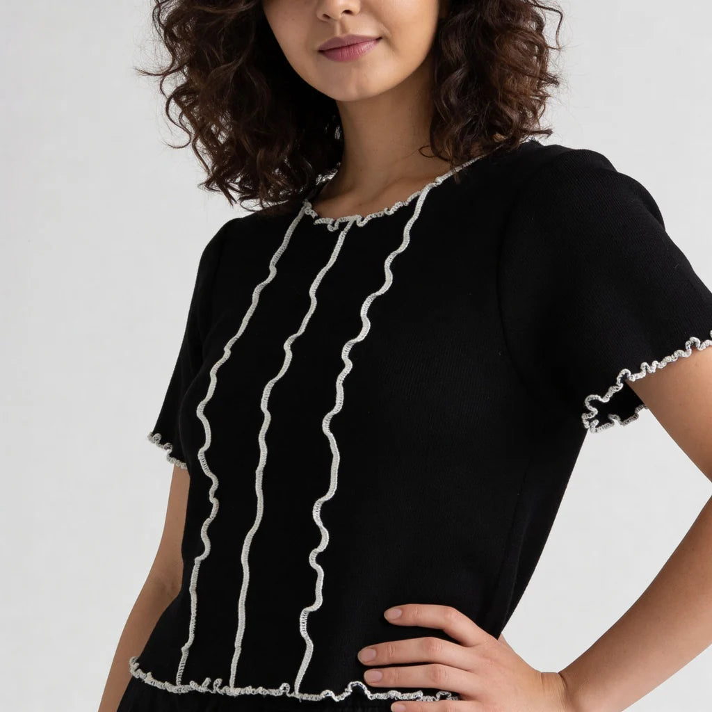 Solid Flatknit Crop Top