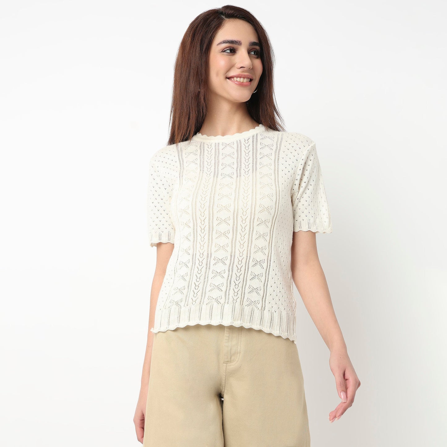 Cotton Flat Knit Top