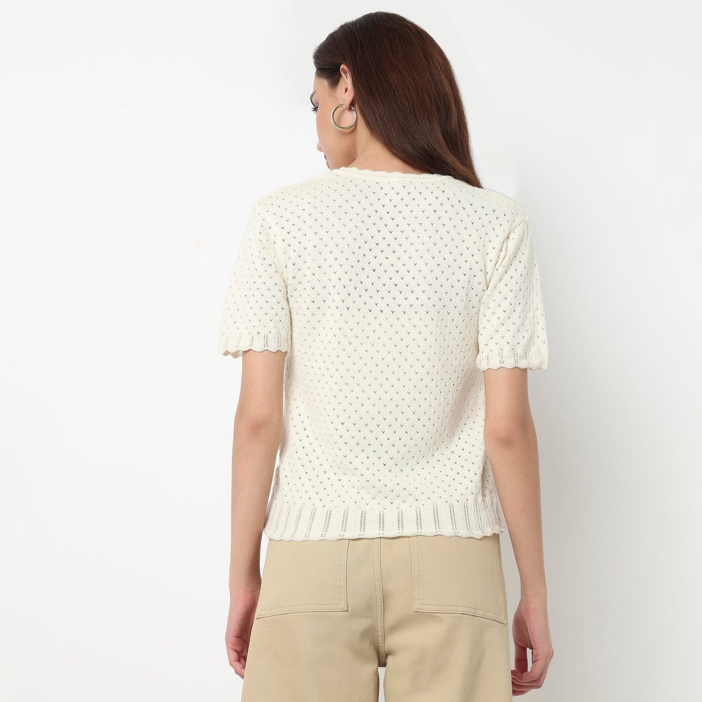 Cotton Flat Knit Top