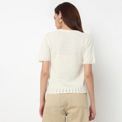 Cotton Flat Knit Top