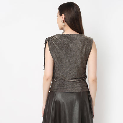 Embellished Boat Neck Top