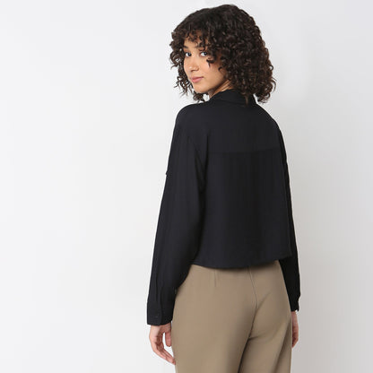 Boxy Fit Solid Shirt