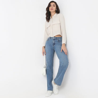 Boxy Fit Solid Shirt