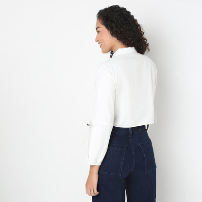 Betty Solid Vest with Button Opening.
