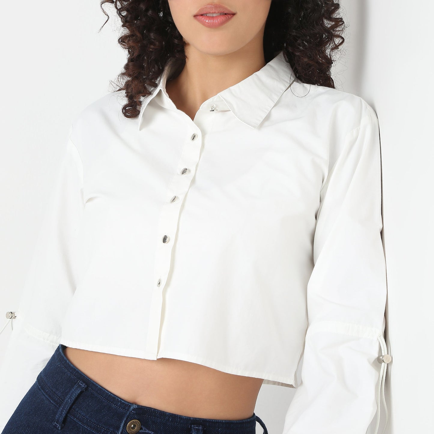 Betty Solid Vest with Button Opening.