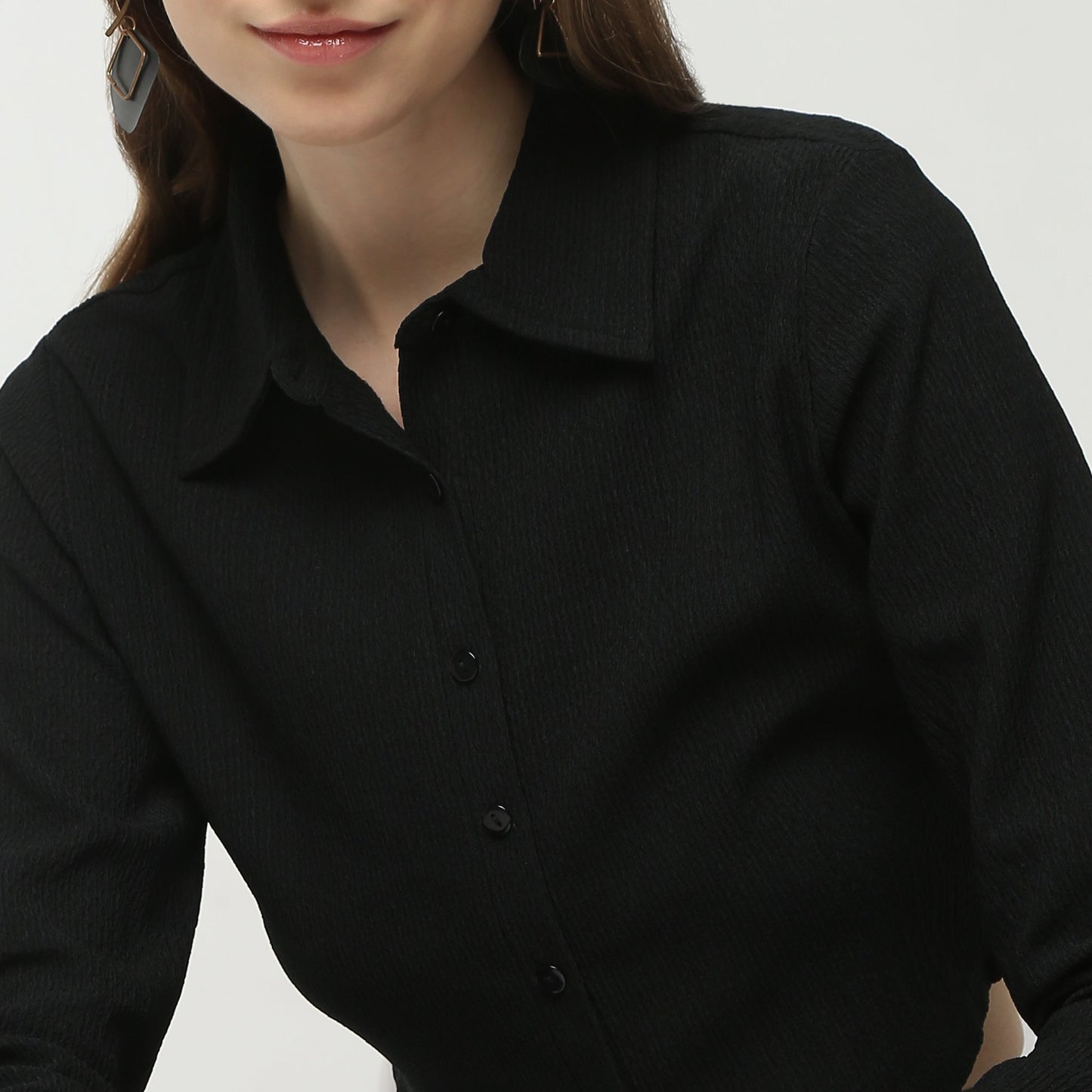 Regular Fit Solid Shirt Collar Shirt