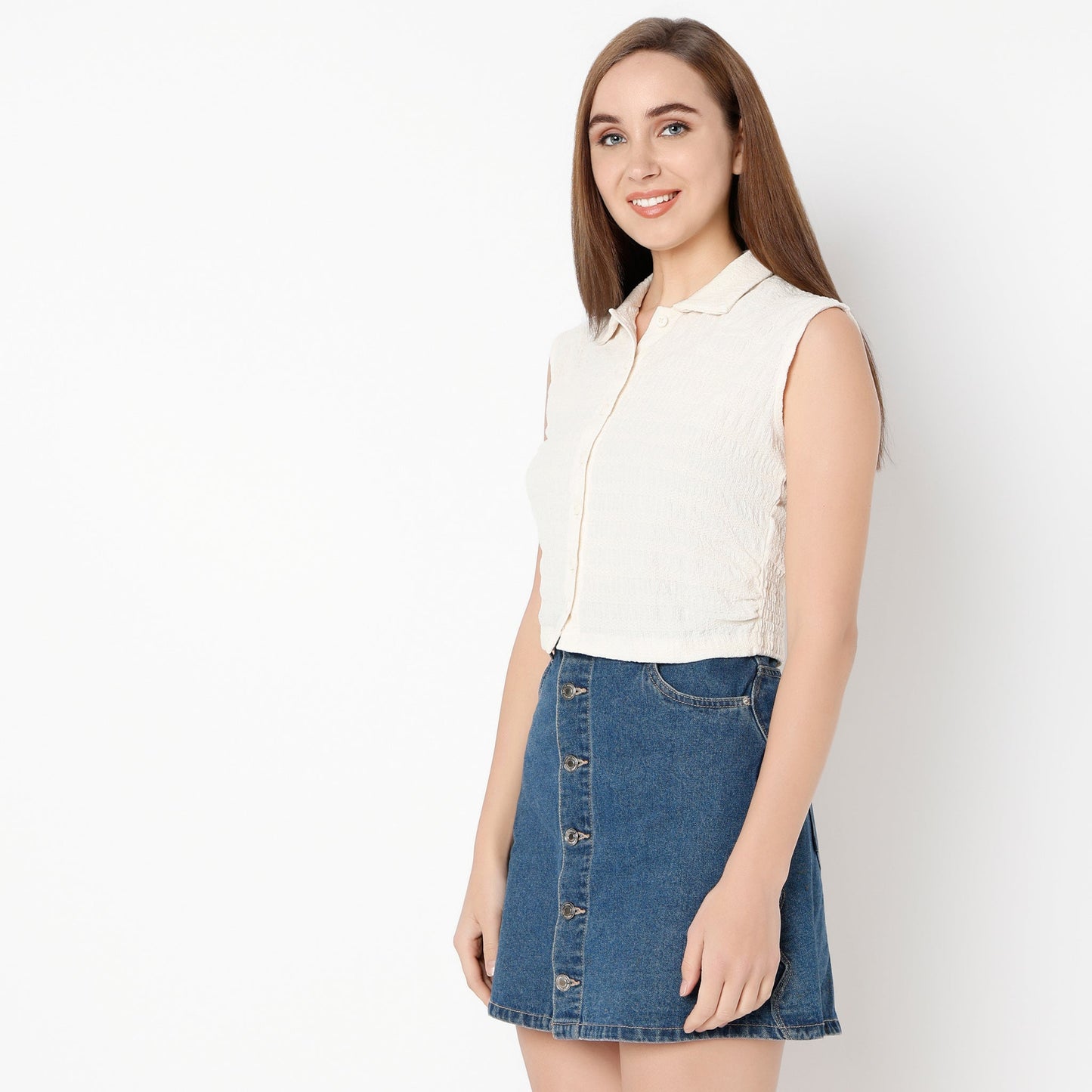 Slim Fit Solid Shirt Collar Shirt