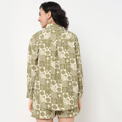 Order Now Women Tropical Shirt Collar Oversize Western Wear Shirt by Style Union