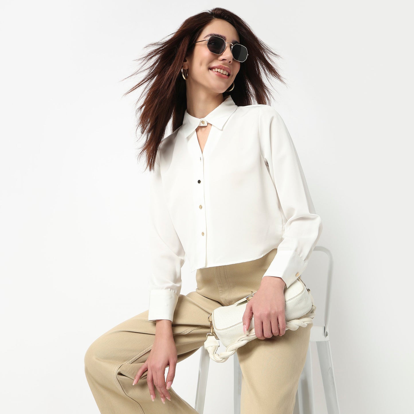 Cropped Full Sleeve Shirt