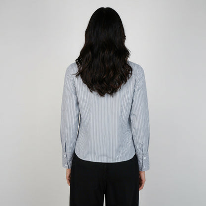 Striped Shirt With Front Ruching Detail