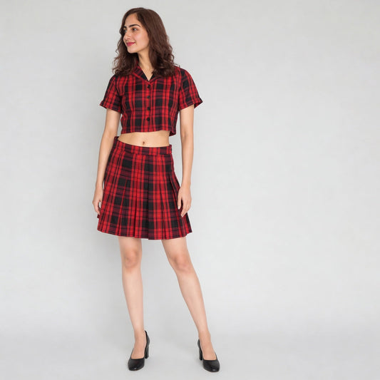 Cotton Checkered Short Sleeve Shirt