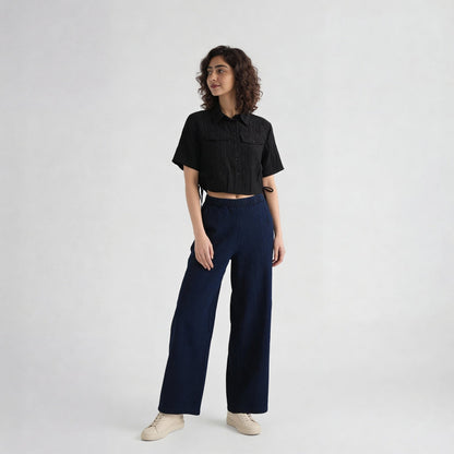Viscose Nylon Solid Short Sleeve Shirt
