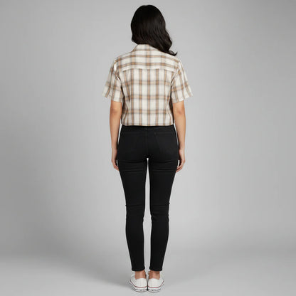 Cropped Boxy Checkered Shirt
