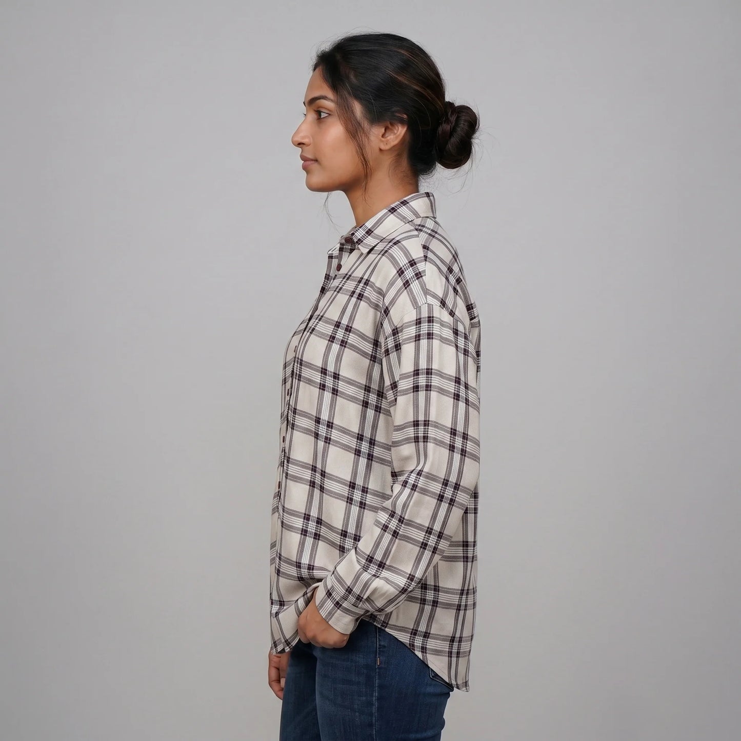 Checkered Longline Oversized Shirt